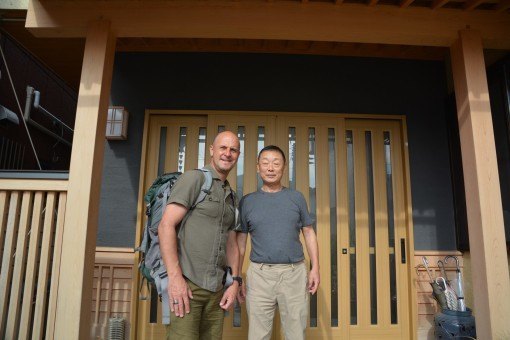 Steve with the friendly owner of Kikuchi Ryokan