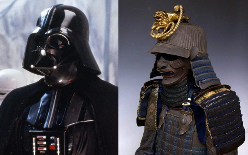 And Darth Vader’s helmet bears more than a passing resemblance to samurai armour.