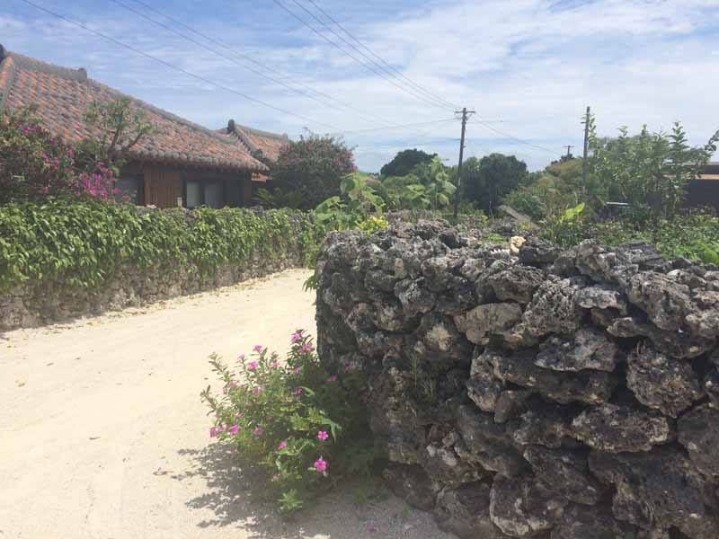 Coral walls and traditional buildings on Taketomi