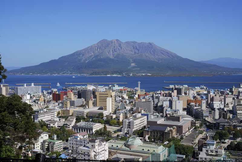 Sakurajima as seen from Kagoshima city