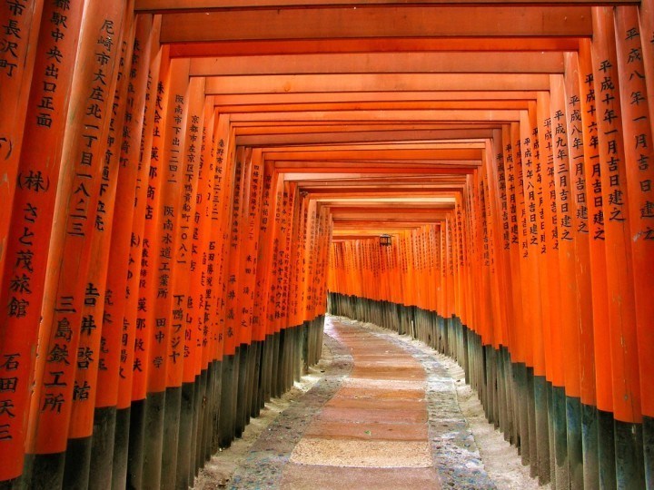 An icon of Japan: the red torii gates of Fushimi Inari Shrine