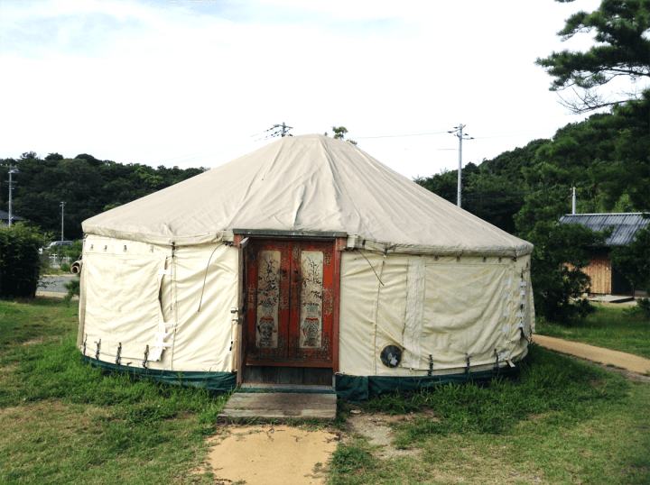 Yurt accommodation on Naoshima Island