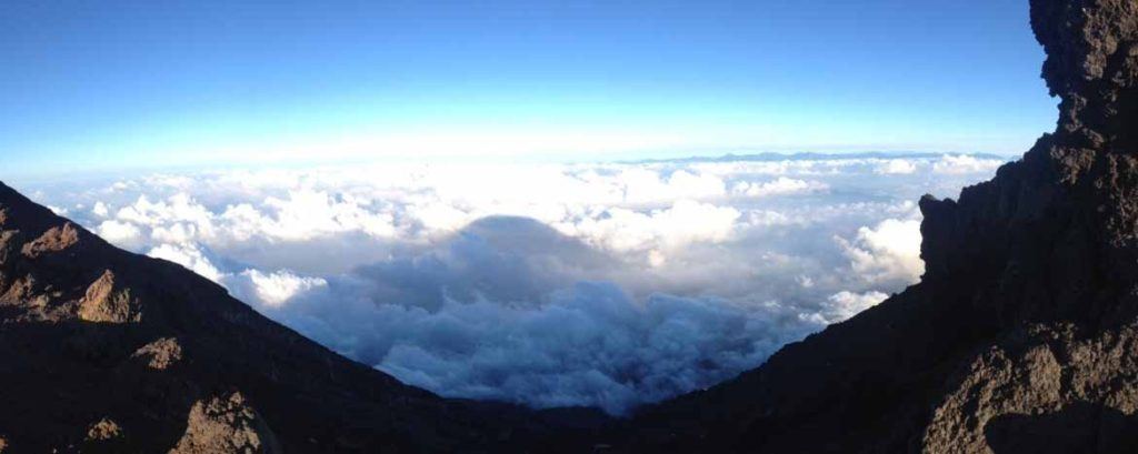 Fuji-san's shadow taken from the summit. Spectacular.