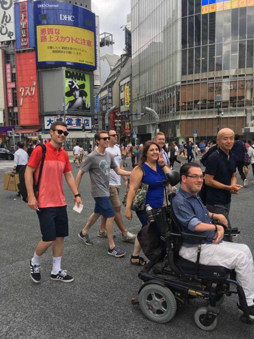 At Shibuya's scramble crossing