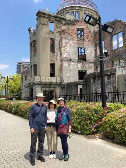 At the atomic bomb dome in Hiroshima