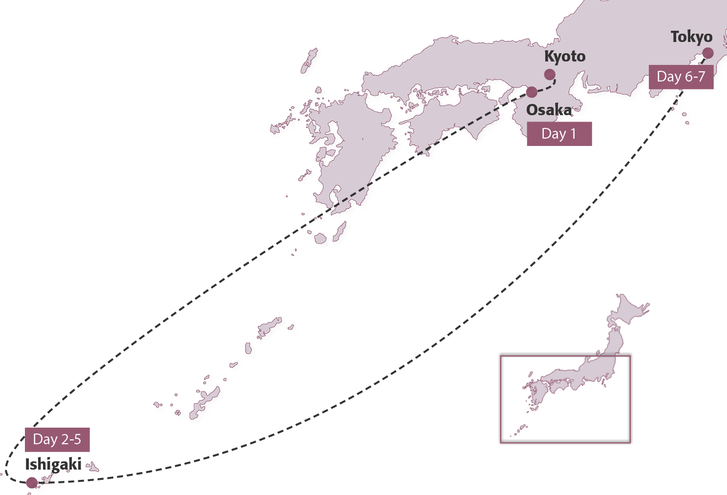 Map for Ishigaki Beach Extension (Group Tour Add-On)