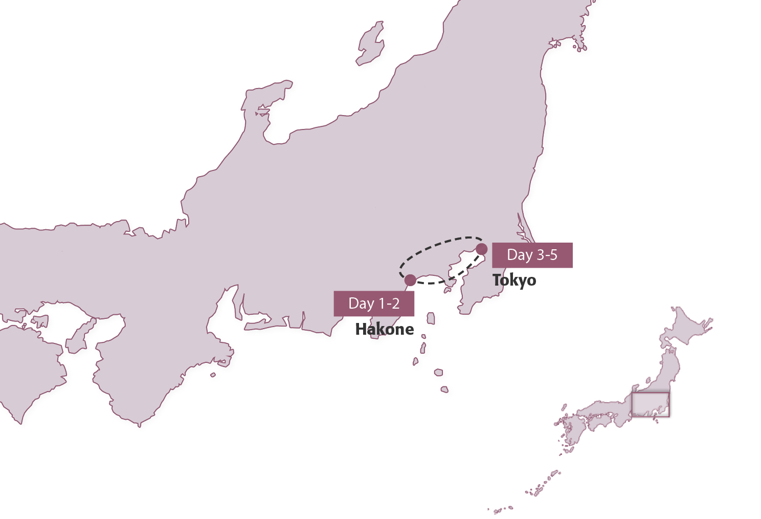 Map for Views of Mount Fuji (Group Tour Add-On)