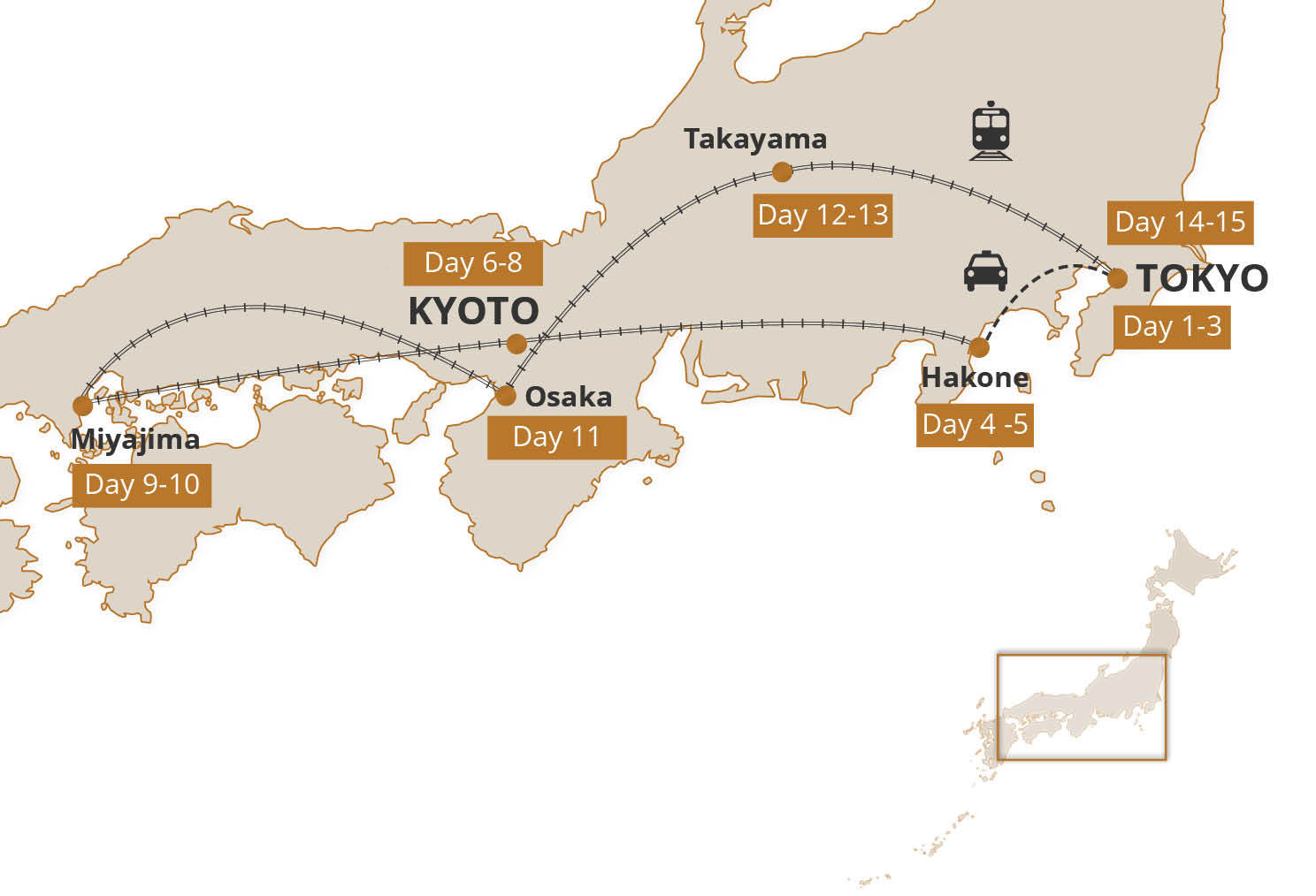 Map for Best of Japan