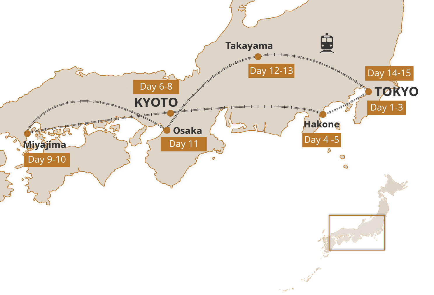 Map for Best of Japan