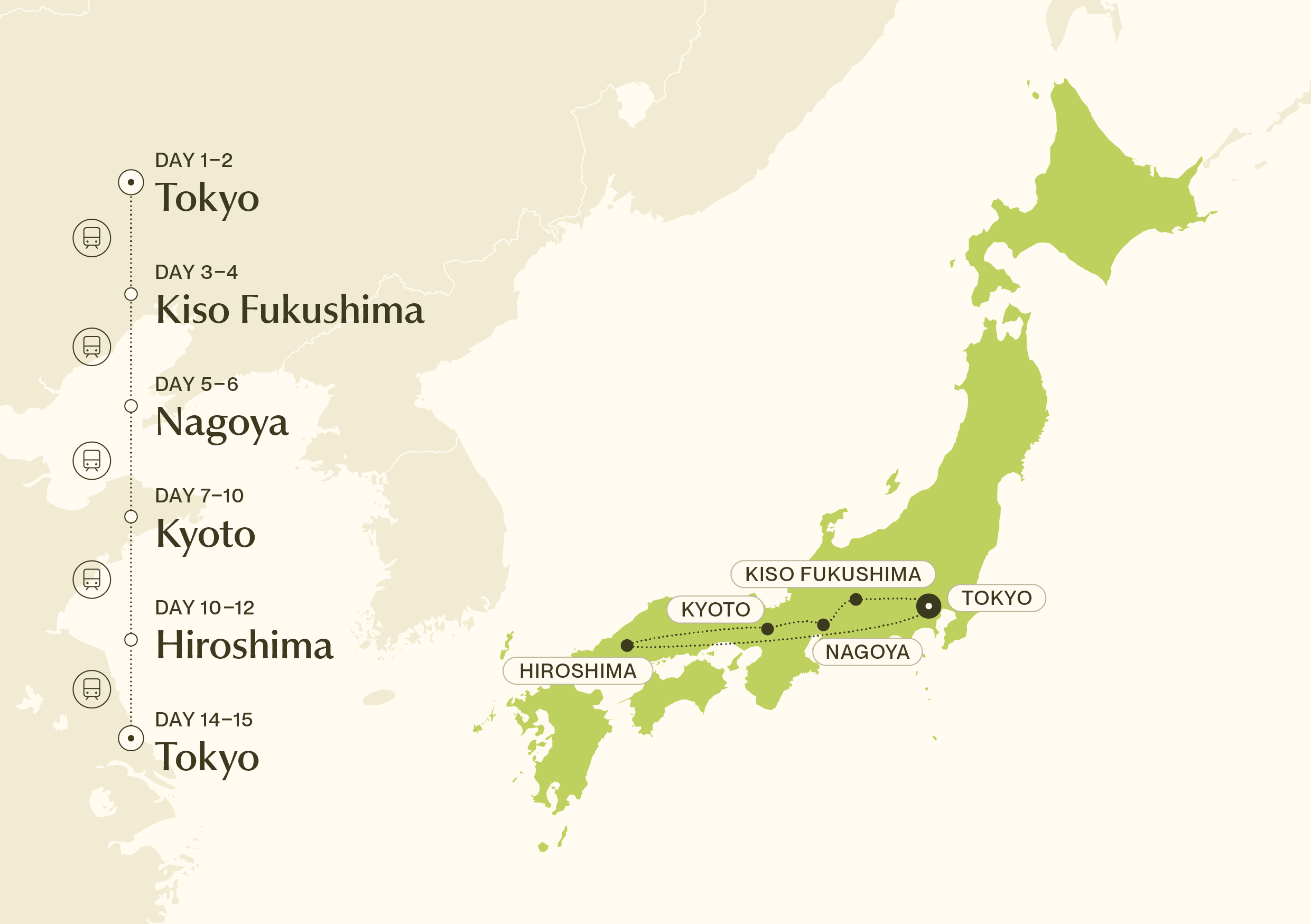 Map for From Shogun to Shinkansen
