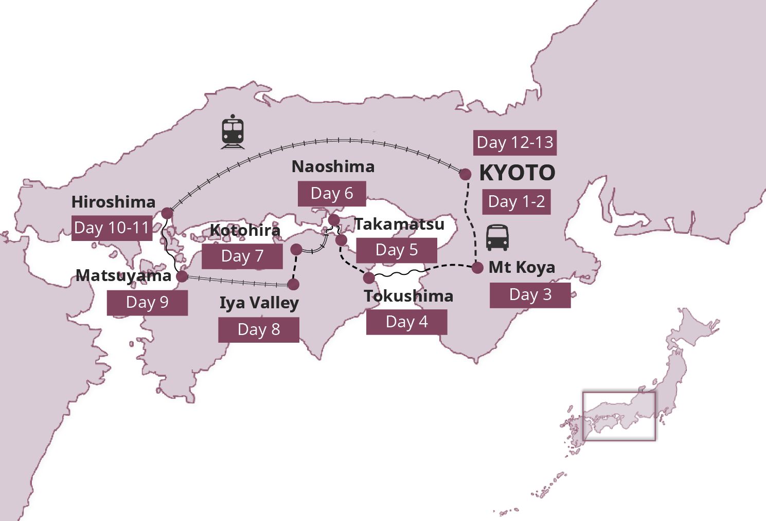 Map for Hidden Japan