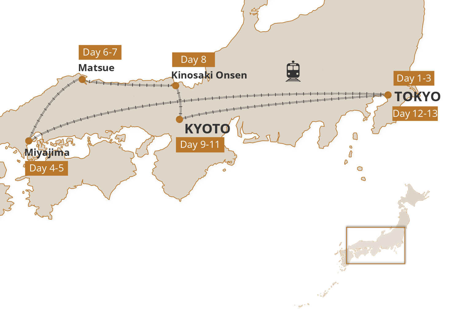 Map for Hot Springs & Countryside Honeymoon
