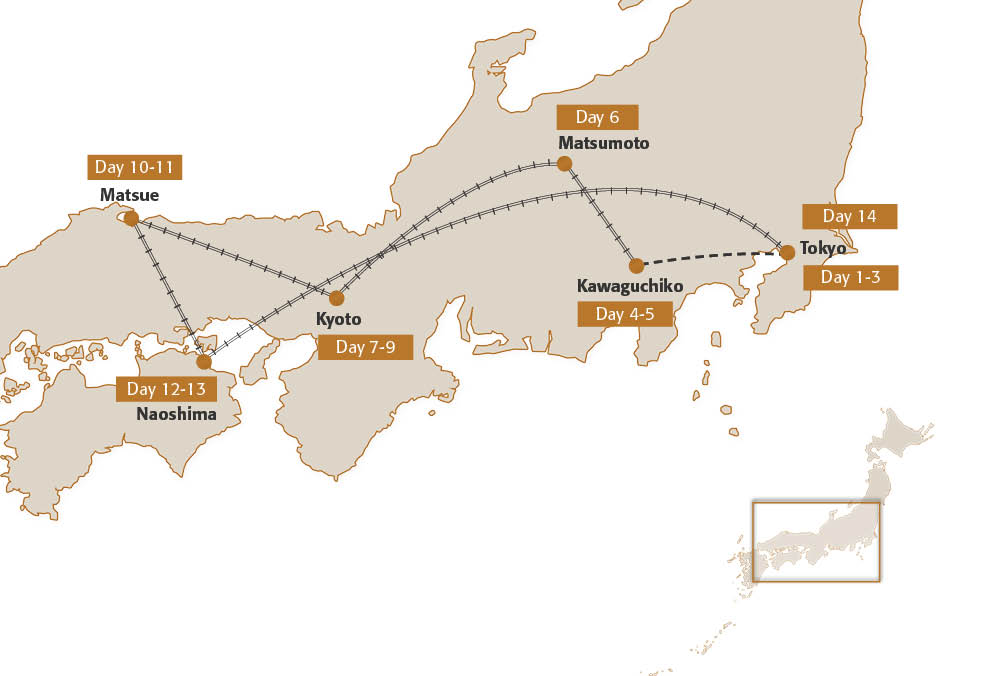 Map for Japan Arts Trail