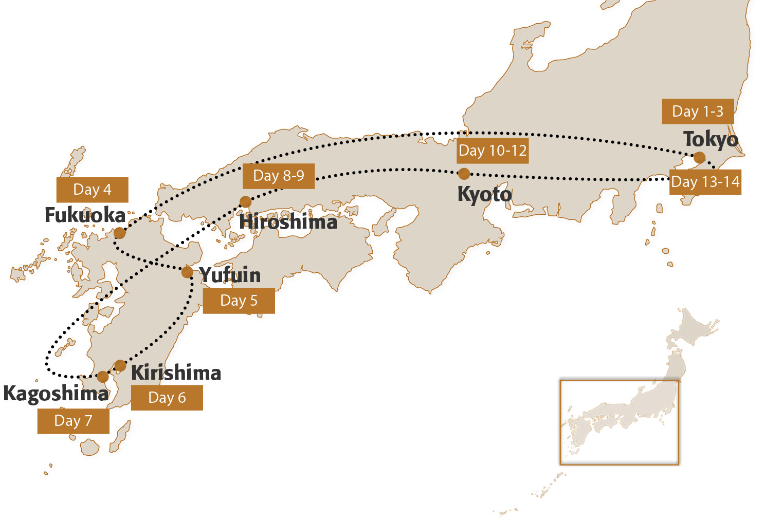 Map for Japan Deluxe Railway Adventure
