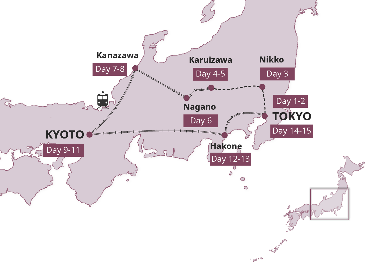 Map for Japan Enchantment