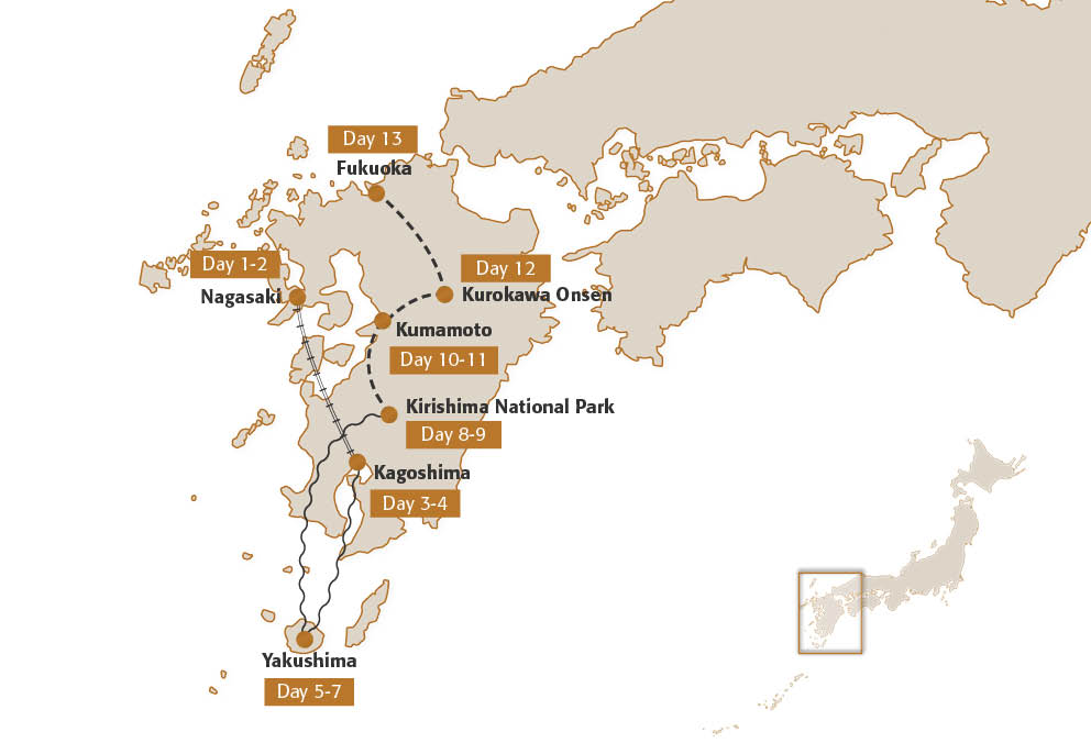 Map for Kyushu Adventure