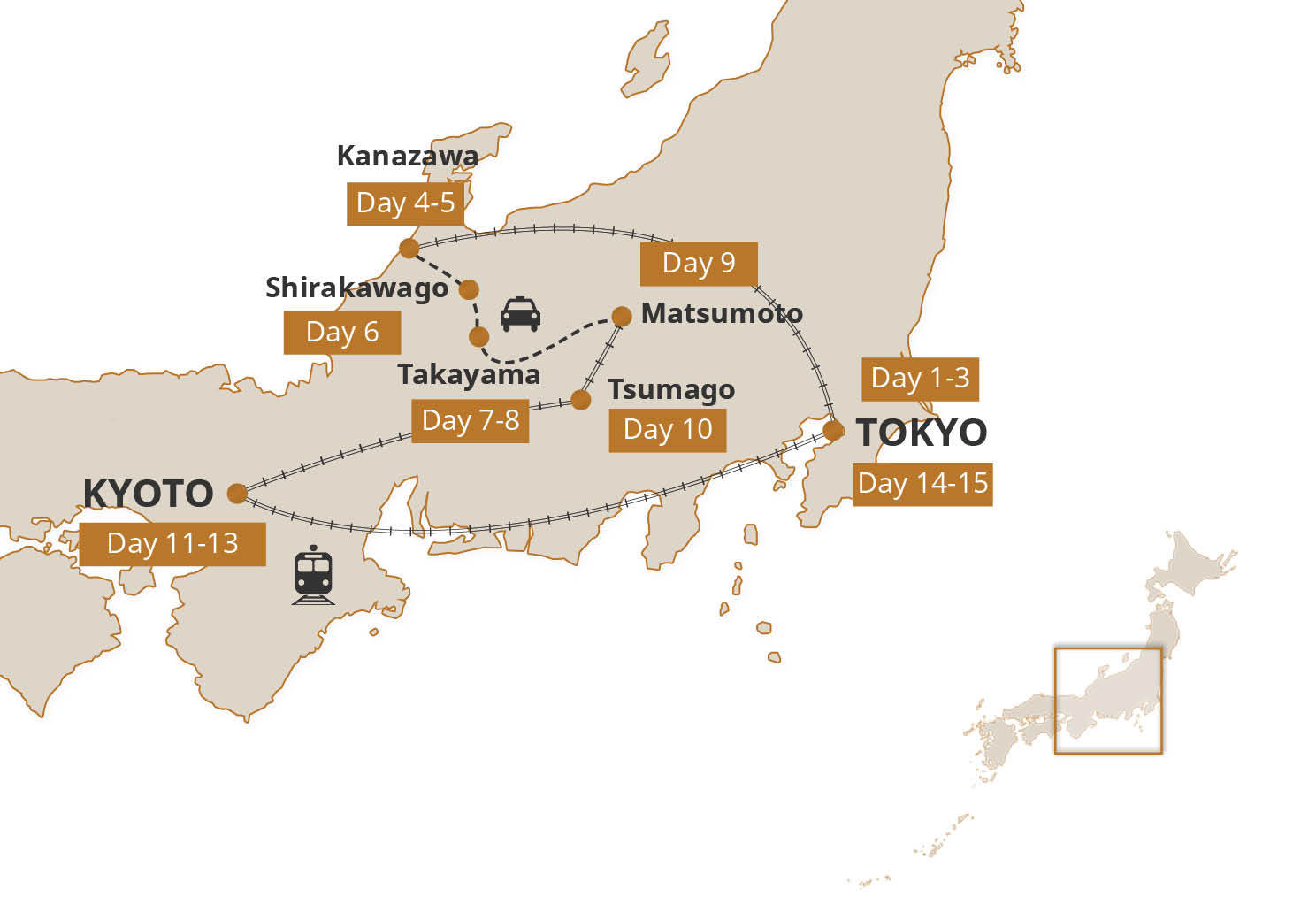 Map for Traditional Japan