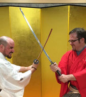 Samurai <i>kenbu</i> sword dancing