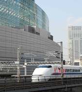 The Shinkansen bullet train 