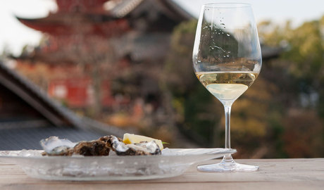 Oysters and Chablis on Miyajima