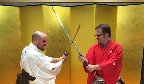 Samurai <i>kenbu</i> sword dancing