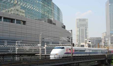 The Shinkansen bullet train 